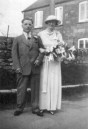 KGU737  45 Nell and Jack on their wedding day at Seavington, possibly related to Henry Albert Gummer of Hilda Bessie Drayton.