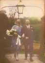 KGU738  47 Hilda Bessie Drayton with brother Bert on her wedding day at Seavington Church