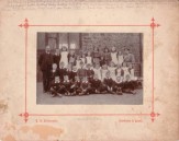 MPA187 1907 Seavington schoolchildren 
Back Row: Mr. Flaxman, Willy Hutchings, Gertie Rosewell, Dorothy Rosewell, Laura Scott, Hettie scott, Lynda Best, Florrie Ash, Maud Drayton, Nellie Drayton, Miss M. Best. 
Middle Row: Stanley Gayleard, Arthur Hutchings, Stanley Hutchings, Tom Hutchings, Fred Chard, Emma Warry, Alice Warry, Gertie, Ada, Winnie Roswell, Emma Pond
Front Row: Stanley Scott, Bert Drayton, George Vickery, Jim Drayton, Luther Vickery?, Frank Ash, Charlie Pond, Sidney Ash 