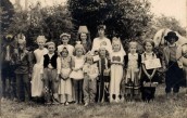 PWI318 Fancy Dress - Back Row: John James, Jeanette Manners, Mary Swain,?, ?, Brian Bonning. Front Row: Terry Rowswell, Veronica Sills, Pamela Manners, ?, Janet Rowswell, ?, Jennifer Sills, Melvyn Bool