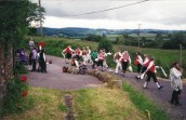 SWM538 June 2002 Wyvern Jubilee Morris Men outside the School House as part of their Jubilee celebration